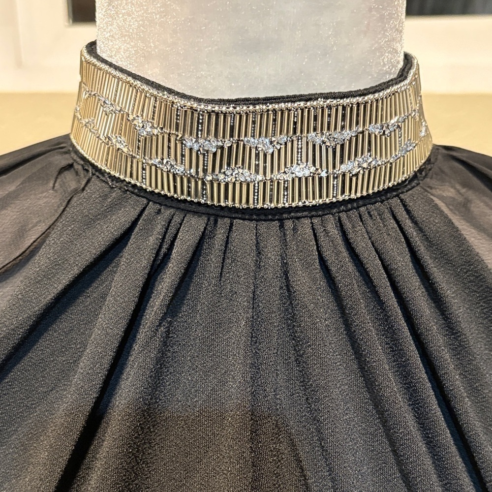 Cable & Gauge Black Blouse with Silver Accents - Picture 6 of 14